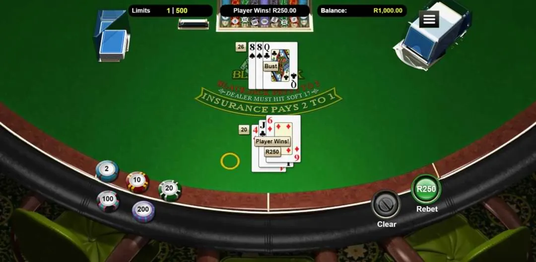 Online Blackjack - Demo Mode