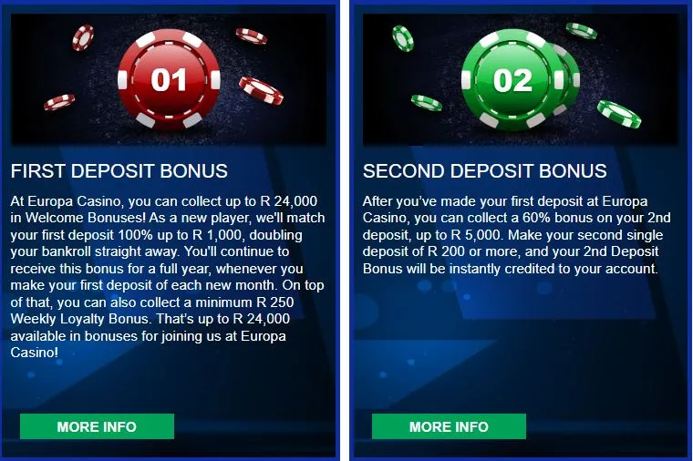Europa Casino Welcome bonuses