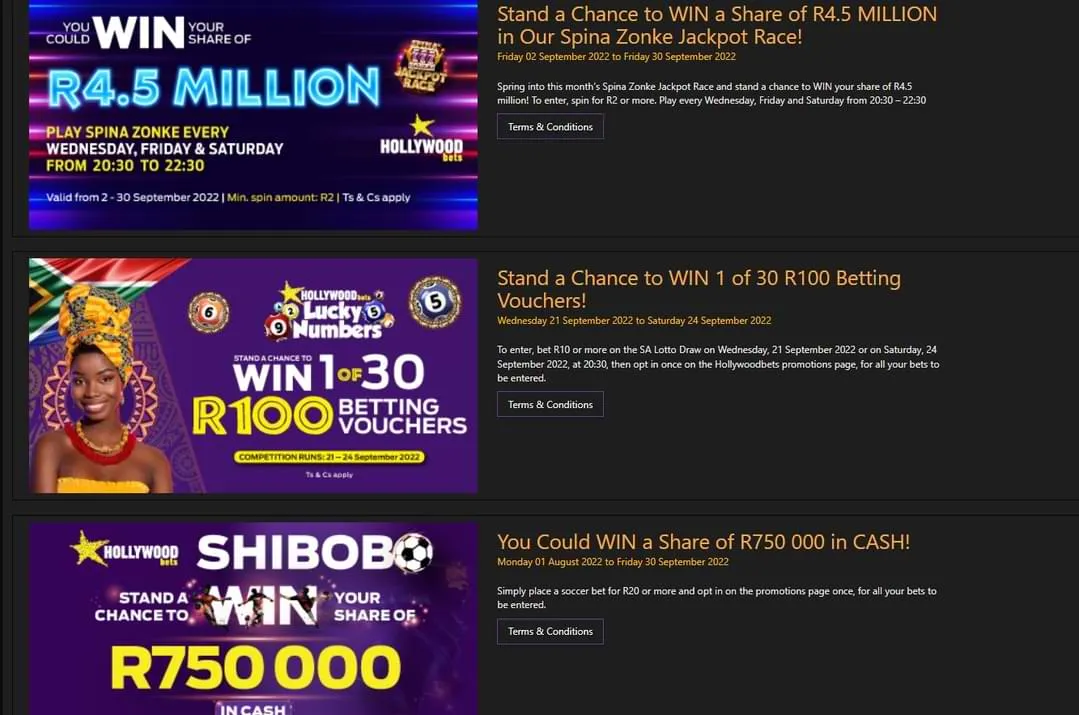 Hollywoodbets promotions