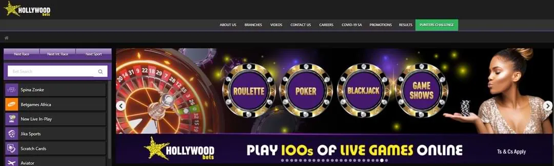 Live casino hollywoodbets
