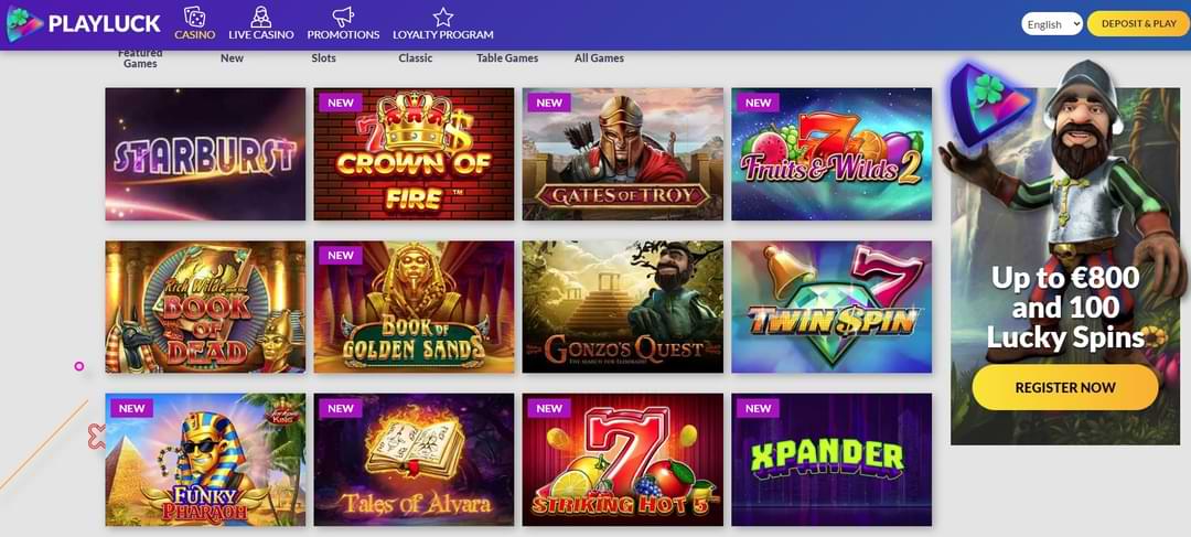 PlayLuck Casino games