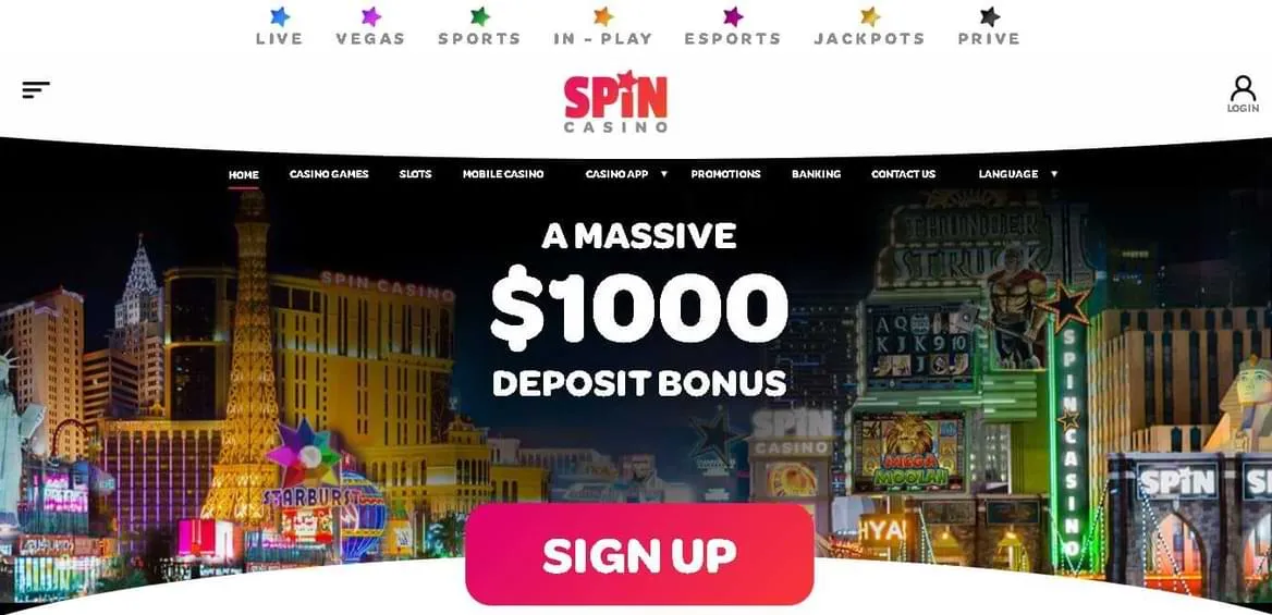 Spin Casino welcome bonus online